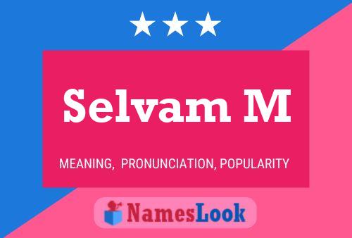 Selvam M Name Poster