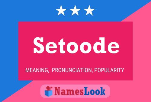 Setoode Name Poster