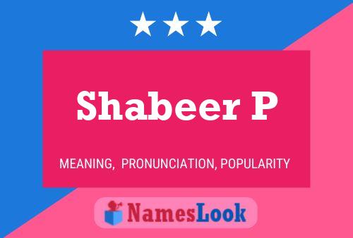 Shabeer P Name Poster