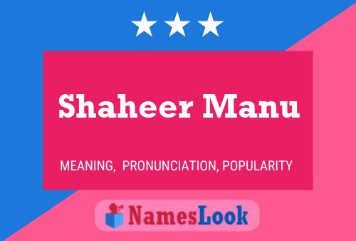 Shaheer Manu Name Poster