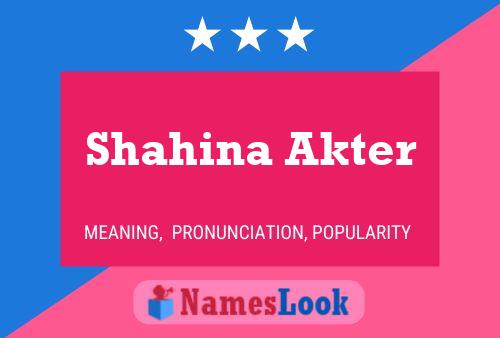 Shahina Akter Name Poster