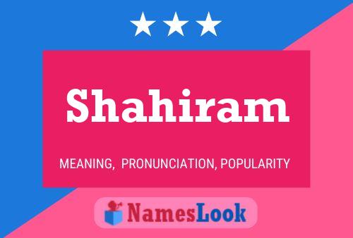 Shahiram Name Poster