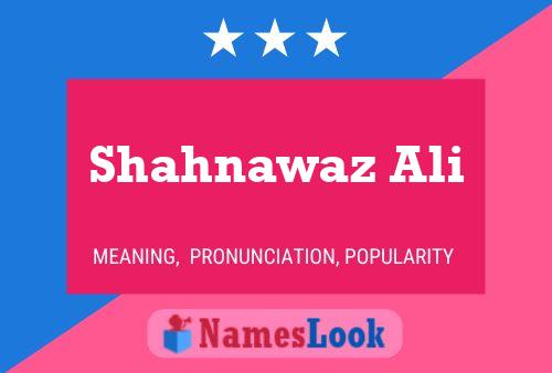 Shahnawaz Ali Name Poster