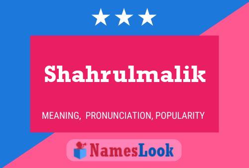 Shahrulmalik Name Poster