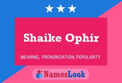 Shaike Ophir Name Poster