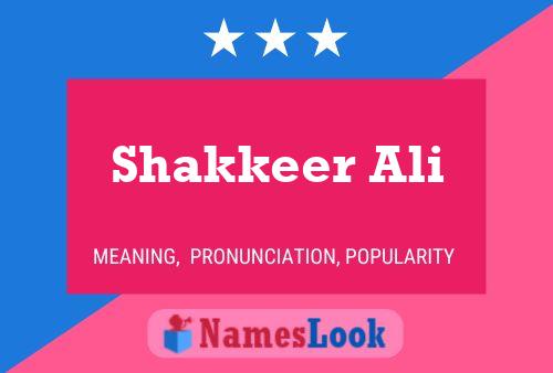 Shakkeer Ali Name Poster