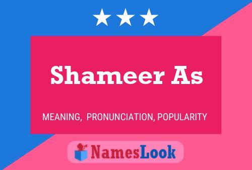 Shameer As Name Poster