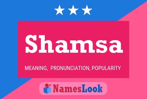 Shamsa Name Poster