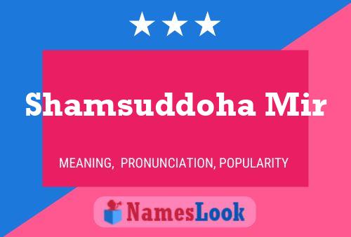 Shamsuddoha Mir Name Poster