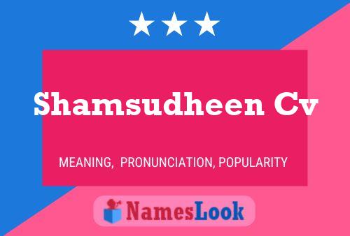 Shamsudheen Cv Name Poster