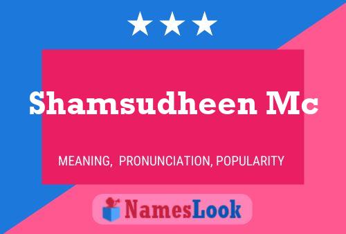 Shamsudheen Mc Name Poster