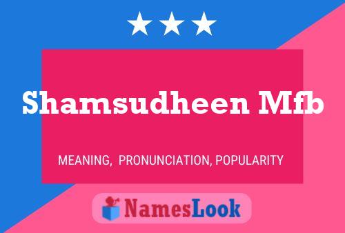 Shamsudheen Mfb Name Poster