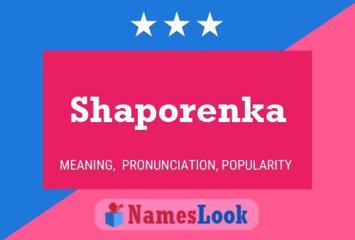 Shaporenka Name Poster