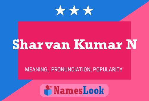 Sharvan Kumar N Name Poster