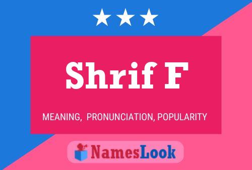 Shrif F Name Poster