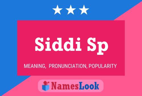 Siddi Sp Name Poster