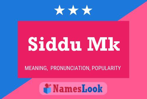 Siddu Mk Name Poster