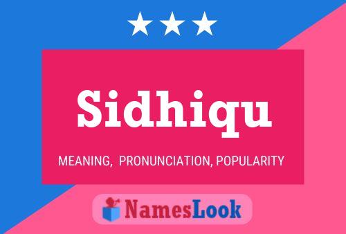 Sidhiqu Name Poster