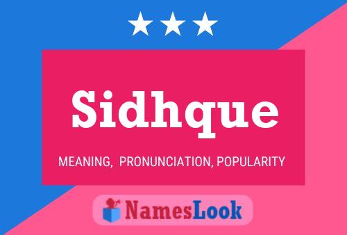 Sidhque Name Poster