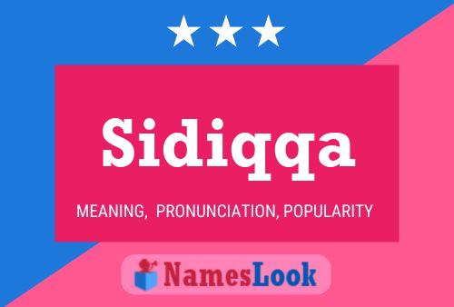 Sidiqqa Name Poster