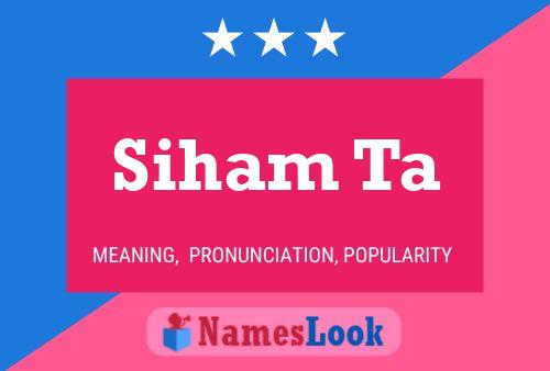 Siham Ta Name Poster