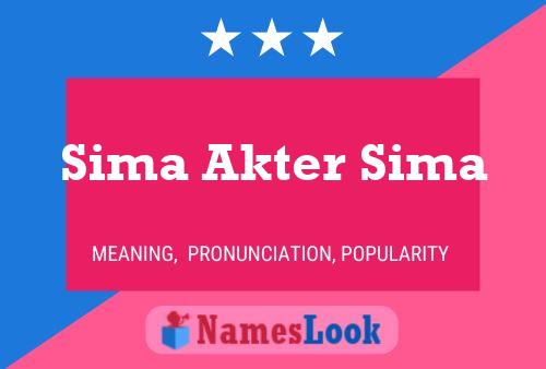 Sima Akter Sima Name Poster