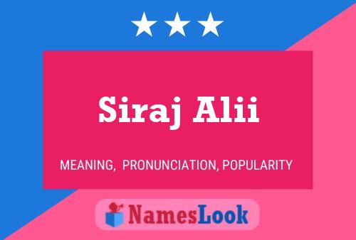 Siraj Alii Name Poster