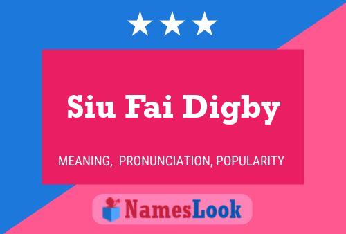 Siu Fai Digby Name Poster