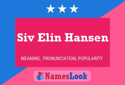 Siv Elin Hansen Name Poster