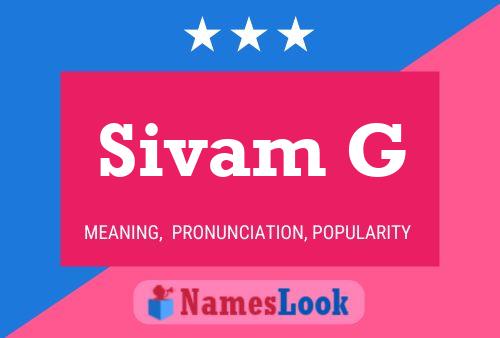 Sivam G Name Poster