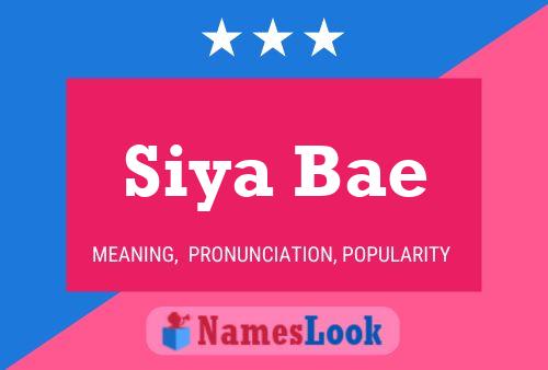 Siya Bae Name Poster