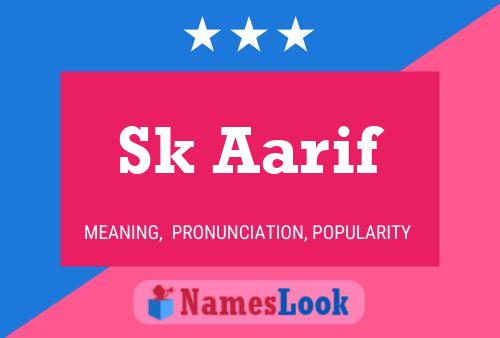 Sk Aarif Name Poster