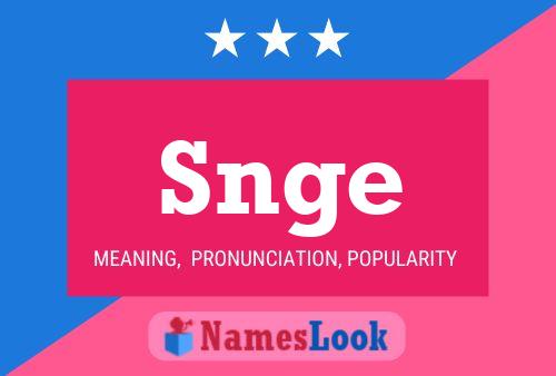 Snge Name Poster