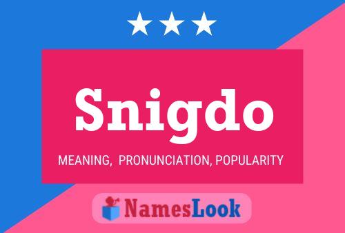 Snigdo Name Poster