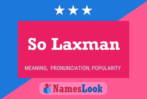 So Laxman Name Poster