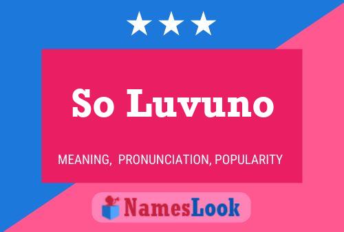 So Luvuno Name Poster