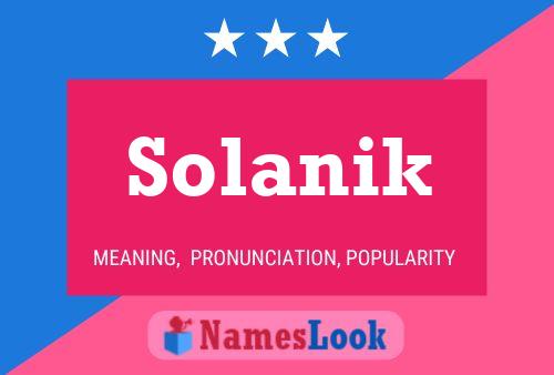 Solanik Name Poster