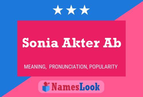 Sonia Akter Ab Name Poster