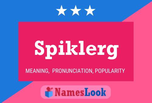 Spiklerg Name Poster