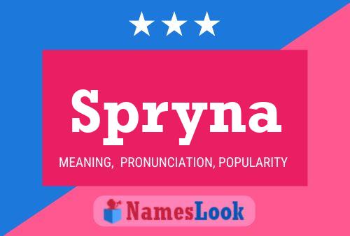 Spryna Name Poster