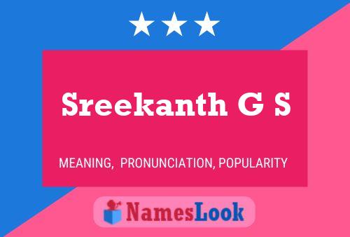 Sreekanth G S Name Poster