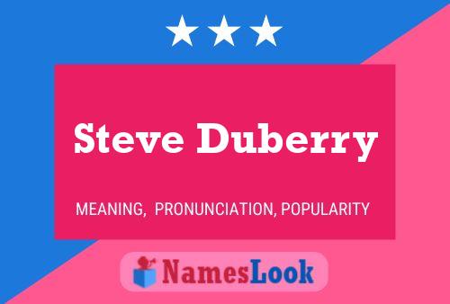 Steve Duberry Name Poster