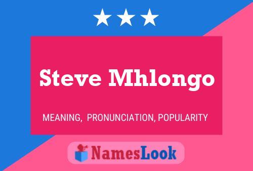 Steve Mhlongo Name Poster