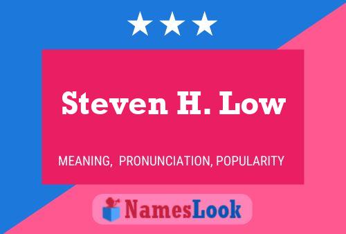 Steven H. Low Name Poster