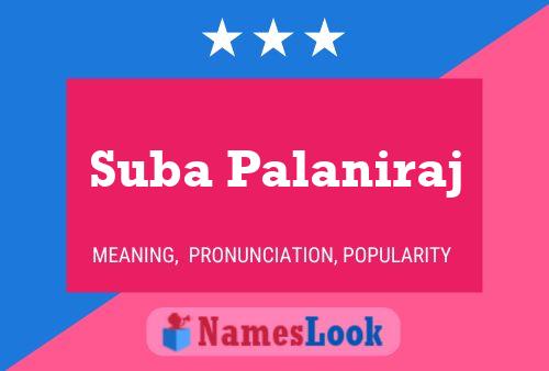 Suba Palaniraj Name Poster