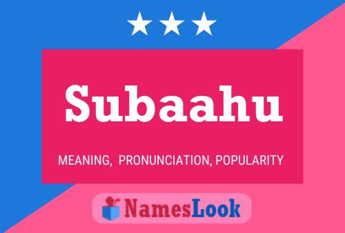 Subaahu Name Poster