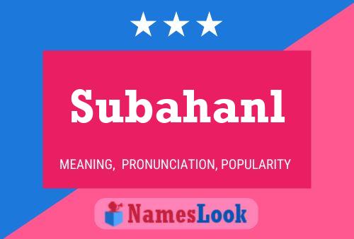 Subahanl Name Poster