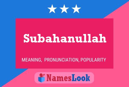 Subahanullah Name Poster