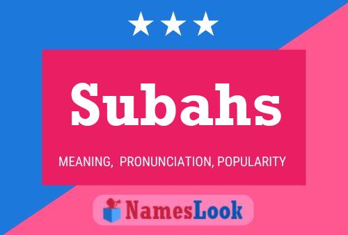 Subahs Name Poster