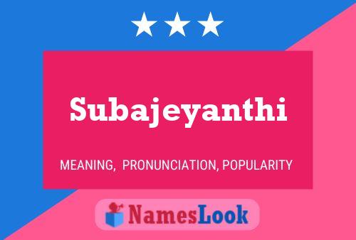 Subajeyanthi Name Poster